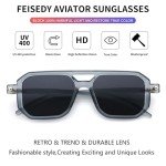 FEISEDY Retro Square Aviator Sunglasses for Everyone