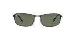 Ray-Ban RB3498 Rectangular Sunglasses - Black/Polarized Green