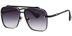Trendy Square Aviator Gradient Sunglasses for All