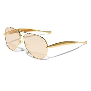 GUVIVI Retro Gold Oversized Aviator Sunglasses