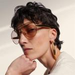 GUVIVI Retro Gold Oversized Aviator Sunglasses