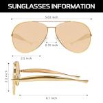 GUVIVI Retro Gold Oversized Aviator Sunglasses