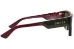 Gucci GG1668S Men's Black/Red/Green Rectangle Sunglasses