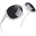 Trendy Oversized White Polarized Sunglasses for Women