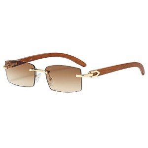 Heptagram Rimless 90s Style Retro Sunglasses