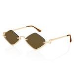 TYA Retro Y2K Semi-Rimless Gold Sunglasses