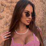 TYA Retro Y2K Semi-Rimless Gold Sunglasses