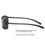 ZHILE Polarized Rectangular Designer Sunglasses - Black/Grey