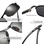 ZHILE Polarized Rectangular Designer Sunglasses - Black/Grey