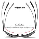 ZHILE Polarized Rectangular Designer Sunglasses - Black/Grey