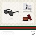 Gucci GG0010S Polarized Dark Havana Square Sunglasses