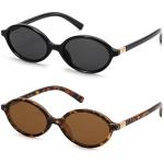 ViewJoy Retro Oval Sunglasses for Women - 2 Pack