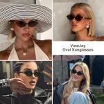 ViewJoy Retro Oval Sunglasses for Women - 2 Pack