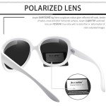 Trendy Oversized White Polarized Sunglasses for Women