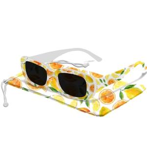 Miwasion Retro Rectangle Sunglasses - Yellow Lemon