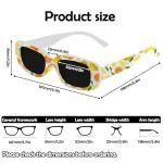 Miwasion Retro Rectangle Sunglasses - Yellow Lemon