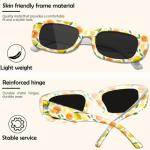 Miwasion Retro Rectangle Sunglasses - Yellow Lemon