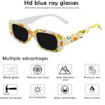 Miwasion Retro Rectangle Sunglasses - Yellow Lemon