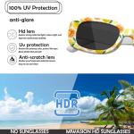Miwasion Retro Rectangle Sunglasses - Yellow Lemon