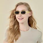 Miwasion Retro Rectangle Sunglasses - Yellow Lemon