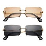 Rimless Rectangle Sunglasses for Stylish Look