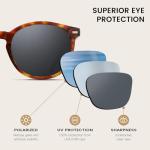 DUCO Women's Retro Round Polarized Sunglasses