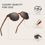 DUCO Women's Retro Round Polarized Sunglasses