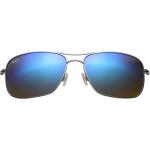 Maui Jim Polarized Aviator Sunglasses in Silver/Blue