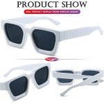 AIEYEZO Square Thick Frame Sunglasses for All