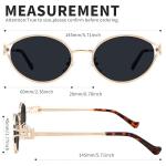 BOTEN Retro Oval Sunglasses - Trendy Gold Metal Shades