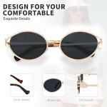 BOTEN Retro Oval Sunglasses - Trendy Gold Metal Shades