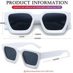 AIEYEZO Square Thick Frame Sunglasses for All