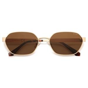 SOJOS Polarized Hexagon Sunglasses, Gold/Brown