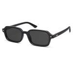 SOJOS Polarized Retro Rectangle Sunglasses, Black/Grey