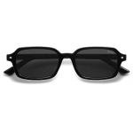 SOJOS Polarized Retro Rectangle Sunglasses, Black/Grey