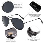 SOJOS Classic Polarized Aviator Sunglasses - Black/Grey
