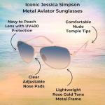 Jessica Simpson Iconic Metal Aviator Sunglasses