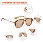 TruFabV Retro 70s Double Bridge Aviator Sunglasses