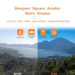 TruFabV Retro 70s Double Bridge Aviator Sunglasses