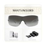 Versace VE2054 Silver/Grey Gradient Square Sunglasses with Accessories