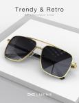 LUENX Men's Polarized Aviator Sunglasses - Gold Frame