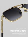 LUENX Men's Polarized Aviator Sunglasses - Gold Frame