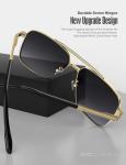 LUENX Men's Polarized Aviator Sunglasses - Gold Frame