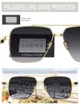 LUENX Men's Polarized Aviator Sunglasses - Gold Frame