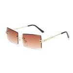 Dollger Rimless Rectangle Sunglasses - Y2K Retro Style