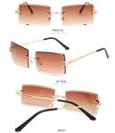 Dollger Rimless Rectangle Sunglasses - Y2K Retro Style