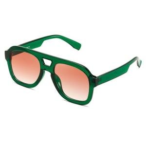 FEISEDY Vintage Double Bridge Square Sunglasses