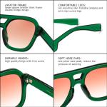FEISEDY Vintage Double Bridge Square Sunglasses