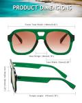 FEISEDY Vintage Double Bridge Square Sunglasses