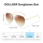 Dollger Oversized Rimless Aviator Sunglasses for Women